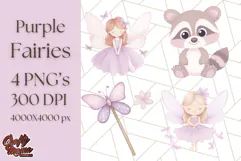 Pastel Purple Fairy Garden Clipart Enchanted Cottagecore Png Product Image 1