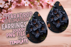 Elegant Teardrop Earrings Artwork PNG , 3D Flower Product Image 1