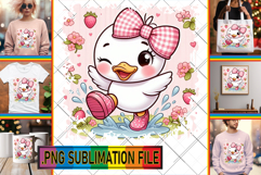 Charming TOTE BAG Designs PNG, Cute Goose Product Image 1