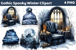 Gothic Spooky Winter Clipart PNG Product Image 1