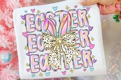 Happy Easter PNG, Glitter Easter Bunny Coquette PNG Product Image 1