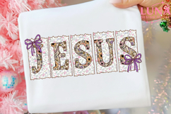 Jesus PNG Christian Shirt Design Bow and Cross Faith Graphic Product Image 4