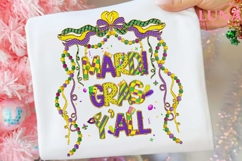 Brushstroke Mardi Gras PNG, Fleur De Lis Coquette PNG Product Image 4