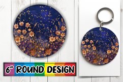 Shimmering Blossom Leopard Sublimation : Keychain, Coaster Product Image 1