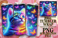 Dreamy Reflections 20oz tumbler wrap, Cat Product Image 1