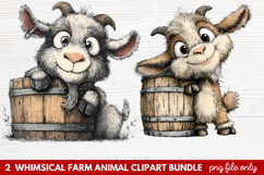 Whimsical Farm Animal Clipart | Cute Farm Animals PNG Set Product Image 1