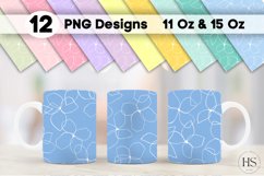 12 Pastel Colors Flowers Mug Sublimation Bundle, Mug Wrap Product Image 1