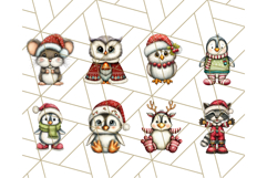 Christmas Animal Clipart, Festive Animals in Holiday Outfits Product Image 7