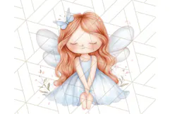 Pastel Blue Fairy Garden Clipart, Enchanted Cottagecore Png Product Image 3