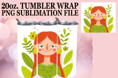 Elegant Floral Portrait Tumbler Wrap Sublimation 20oz Product Image 1