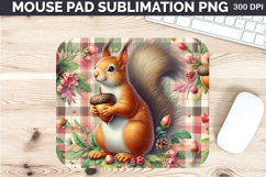 Watercolor Squirrel Mouse Pad Sublimation - Valentines PNG Product Image 1