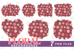 Retro Flowers Background Png Floral Paper Sublimation Bundle Product Image 1