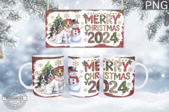 Christmas Mug Wrap Design - Christmas Dog Sublimation Product Image 4