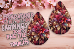 Gorgeous Teardrop Earrings Template PNG , Autumn Flower Product Image 1