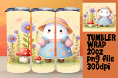 20oz Sublimation Template for Creatives , Cute Ghost Product Image 1