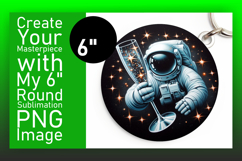 Charming Keychain Round Design Template , Astronaut Product Image 1