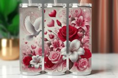 Valentine Tumbler Wrap 20 oz - roses with dove Product Image 1