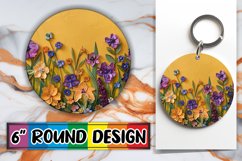Spring Blossom Pattern Keychain Round Design PNG Product Image 1