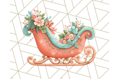 Coral and Aqua Christmas Clipart PNG, Pastel Holiday Art Product Image 3