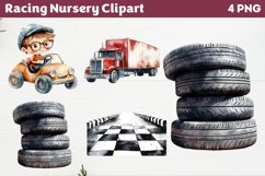 Racing Nursery Clipart PNG Product Image 1