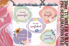 Gentle Thoughts 20oz tumbler wrap, Quote Product Image 1