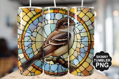 Eastern Phoebe Single Bird Stained Glass - Tumble Design Product Image 1