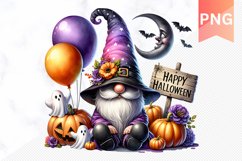 Halloween Gnome Sublimation - Clipart PNG Design Product Image 1