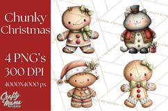 Chunky Watercolor Christmas Characters PNG Product Image 1
