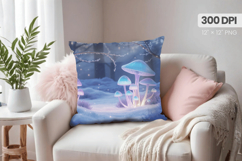 Winter Christmas Wonderland PNG Pillow, Winter Pillow Design Product Image 1