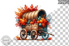 Fall Wagon Garden Sublimation - Fall Clipart PNG Design Product Image 1