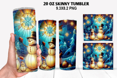 Snowman Skinny Tumbler 20oz Wrap Design, Christmas Tumbler Product Image 1