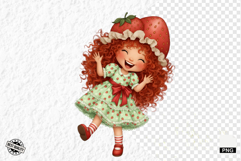 Summer Strawberry Girl Clipart Product Image 1