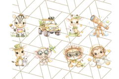 Safari Baby Animal Clipart PNG, Jungle Outfits Baby Animals Product Image 3