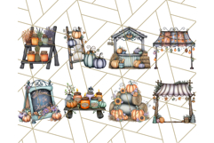 Fall Market Stall Clipart PNG, Rustic Autumn Clip Art Product Image 7