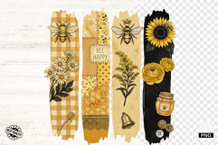 Honey Bees Brushtrokes Clipart Product Image 1