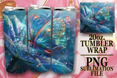 Sparkly Butterfly Tumbler Wrap Art Design 20oz Product Image 1