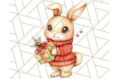 Vintage Christmas Clipart PNG, Cute Animals Holiday Elements Product Image 3