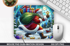 Santa Mouse Pad Sublimation, Christmas Mouse Pad PNG Design Product Image 1