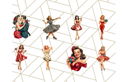 Vintage Glamorous Christmas Party Clipart PNG, Holiday Png Product Image 7