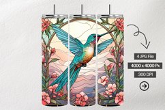 Hummingbird Stained Glass Square Coaster - 04 Variations Product Image 1