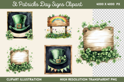 St Patricks Day Signs Clipart PNG Product Image 1