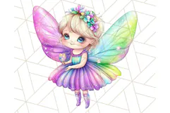 Pastel Fairy Clip Art PNG With Glitter, Rainbow Fairy Png Product Image 3