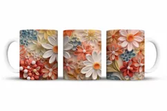 Pastel Flowers 3D Mug Wrap For 11 oz and 15 oz Product Image 3