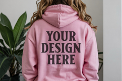 Pink Gildan 18500 Hoodie Sweatshirt Mockup, Unisex Hoodie Product Image 1