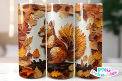 Fall Squirrel 20 oz Skinny Tumbler Wrap Product Image 1