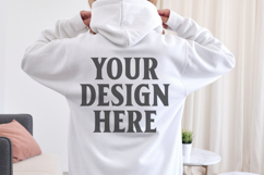 White Gildan 18500 Hoodie Mockup, Unisex Sweatshirt Mockup Product Image 1