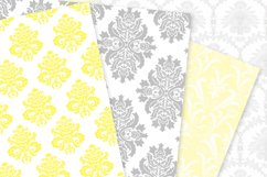 28 Yellow and Gray Damask Patterns - Seamless Digital Papers Bundle Product Image 4