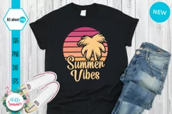 Summer Vibes Sunset Svg, Sunrise Svg, Sunset Vintage Svg Product Image 1