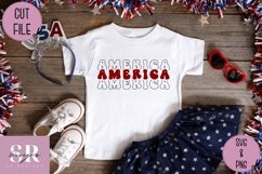 America stacked word| vinyl cutting | July 4th t-shirt print Product Image 4