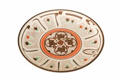 Vintage oriental ceramic plate isolated on a white Product Image 1